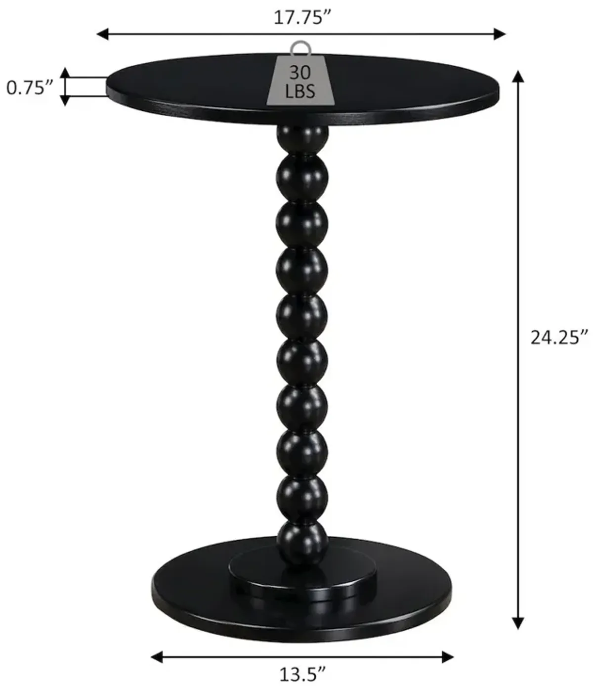 Convenience Concepts Classic Accents Venetian Islands Spindle Table