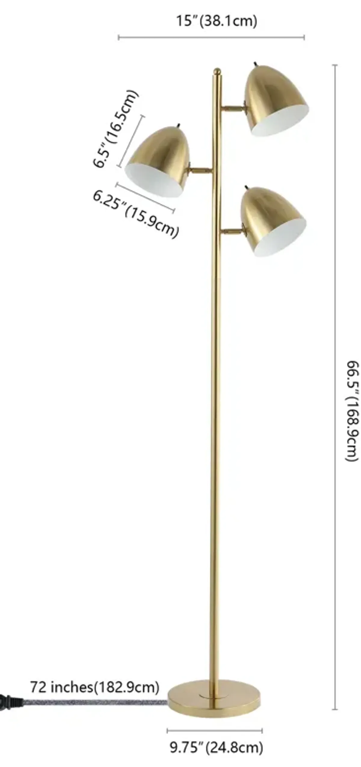 Billy 3-Light Modern Contemporary Iron LED Floor Lamp