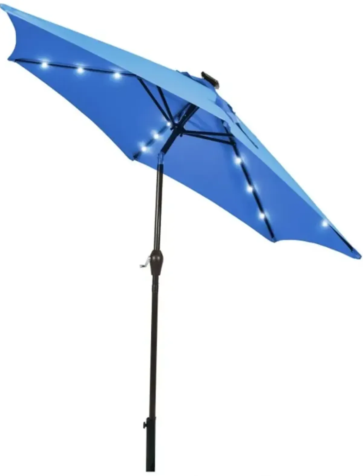 Hivvago 9 Feet Solar LED Lighted Patio Market Umbrella with Tilt Adjustment without Base