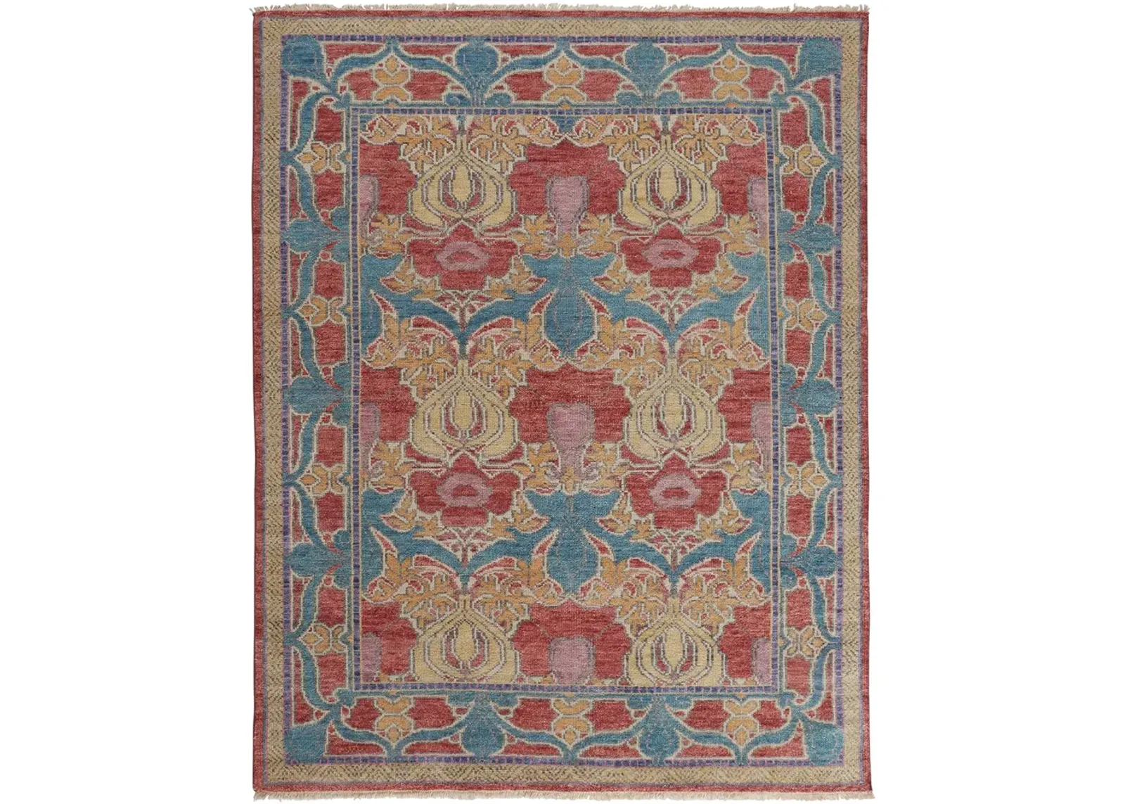 Beall 6633F Blue/Red/Yellow 5'6" x 8'6" Rug