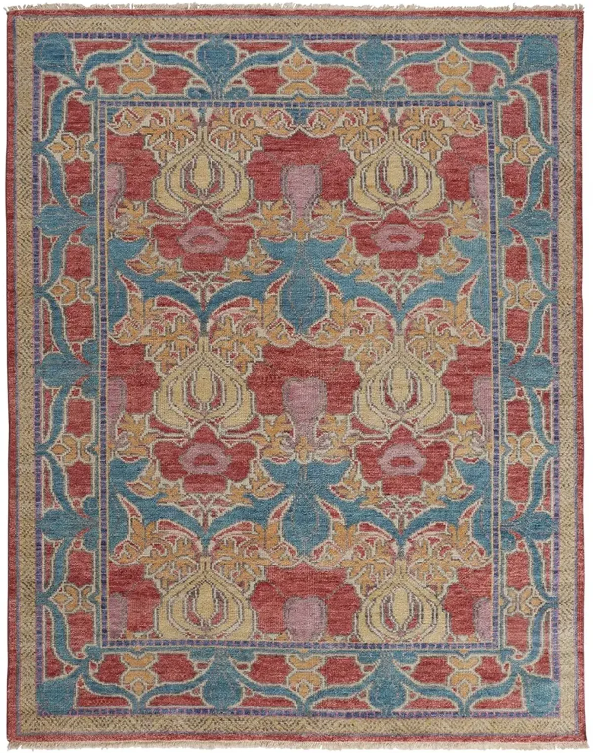 Beall 6633F Blue/Red/Yellow 5'6" x 8'6" Rug