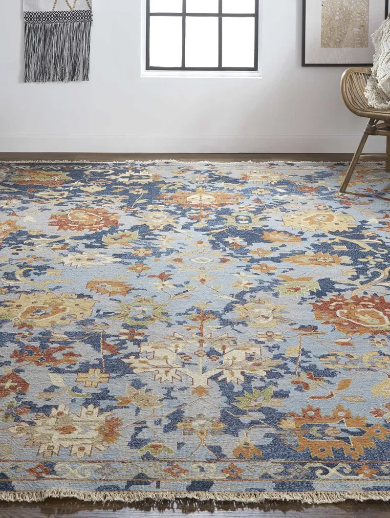 Leylan 0587F 5'6" x 8'6" Blue/Orange/Red Rug