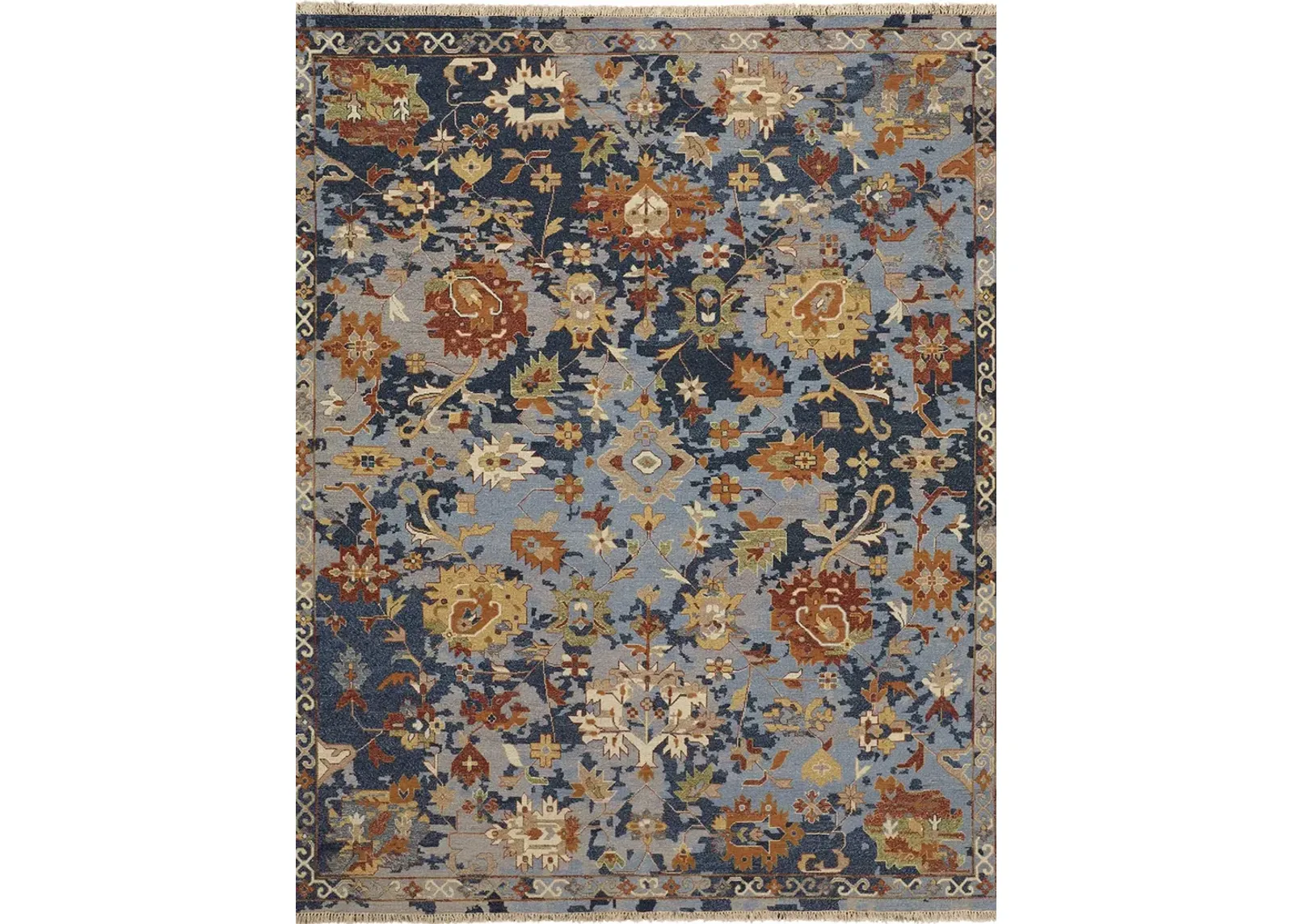 Leylan 0587F 5'6" x 8'6" Blue/Orange/Red Rug