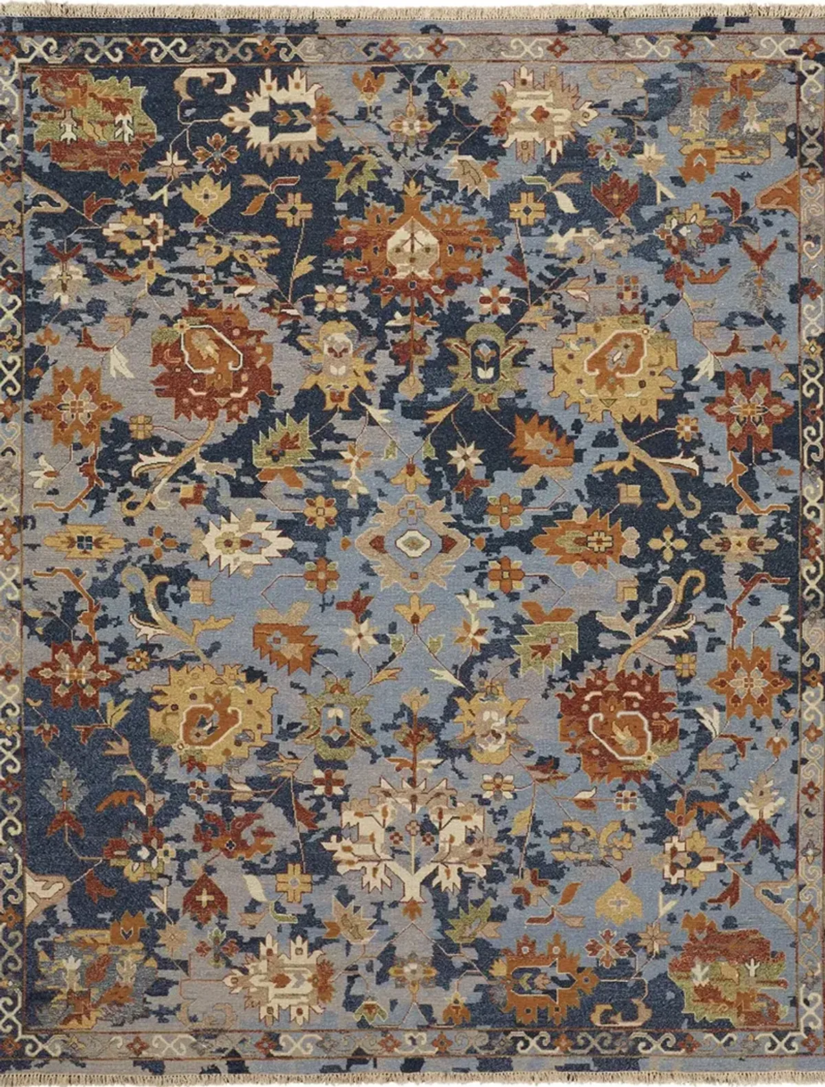 Leylan 0587F 5'6" x 8'6" Blue/Orange/Red Rug