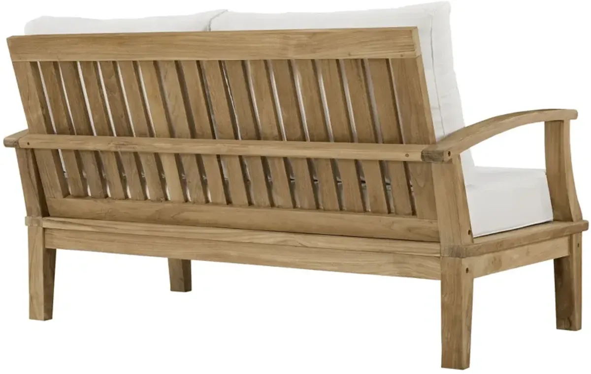 Modway - Marina Outdoor Patio Teak Loveseat Natural White