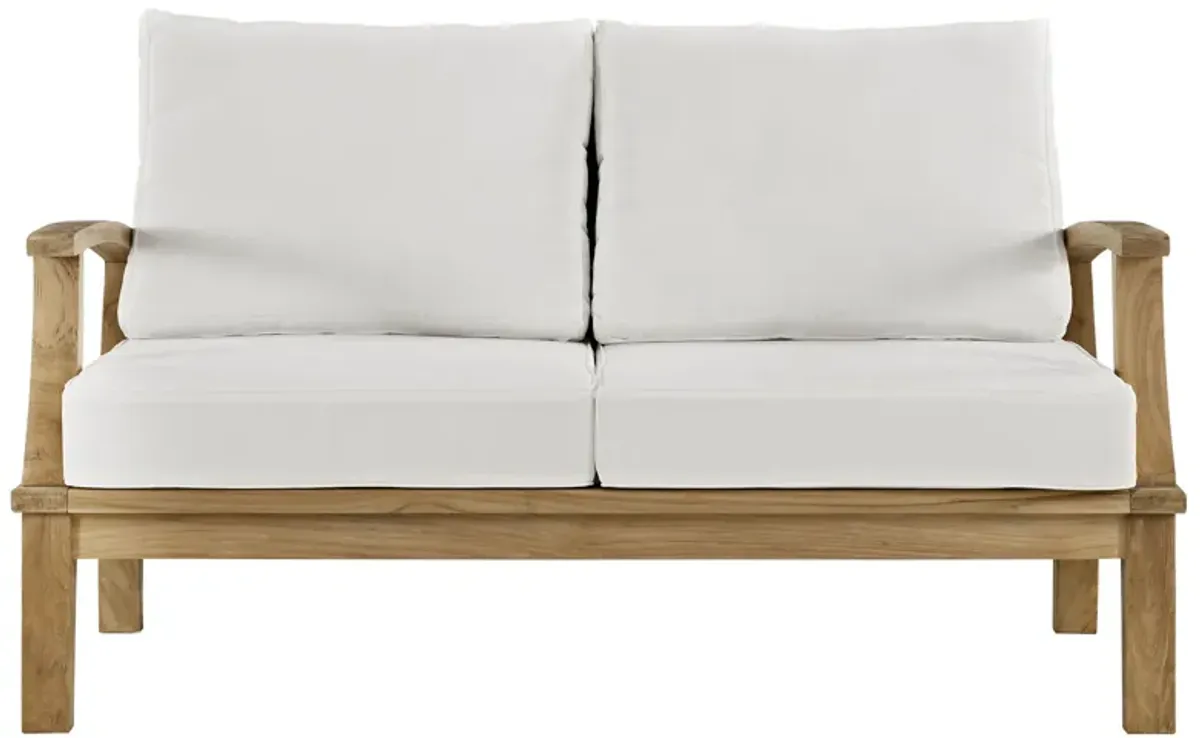 Modway - Marina Outdoor Patio Teak Loveseat Natural White