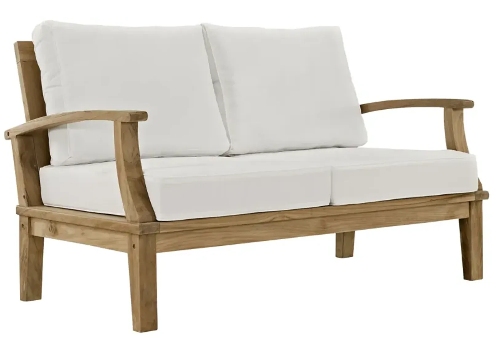 Modway - Marina Outdoor Patio Teak Loveseat Natural White