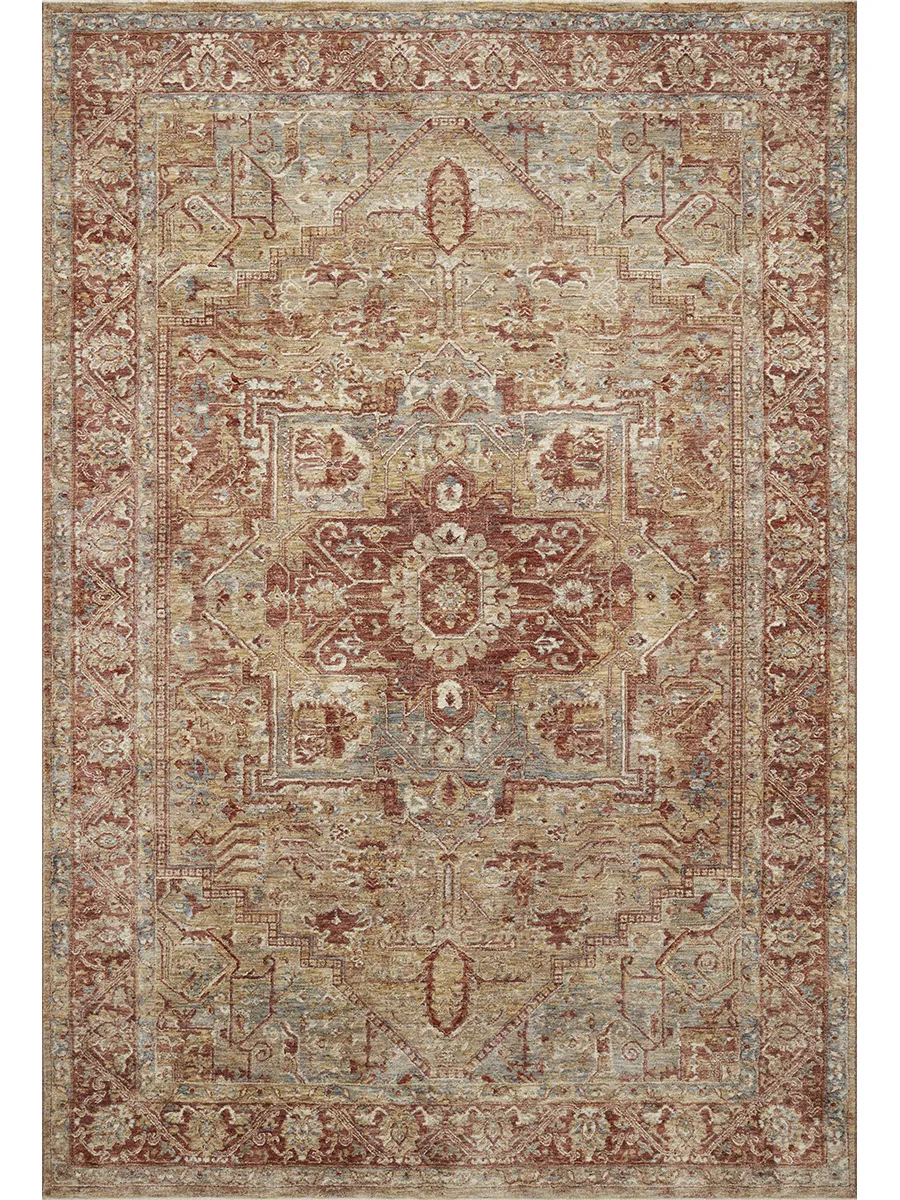 Gaia GAA01 Gold/Brick 6'7" x 9'10" Rug