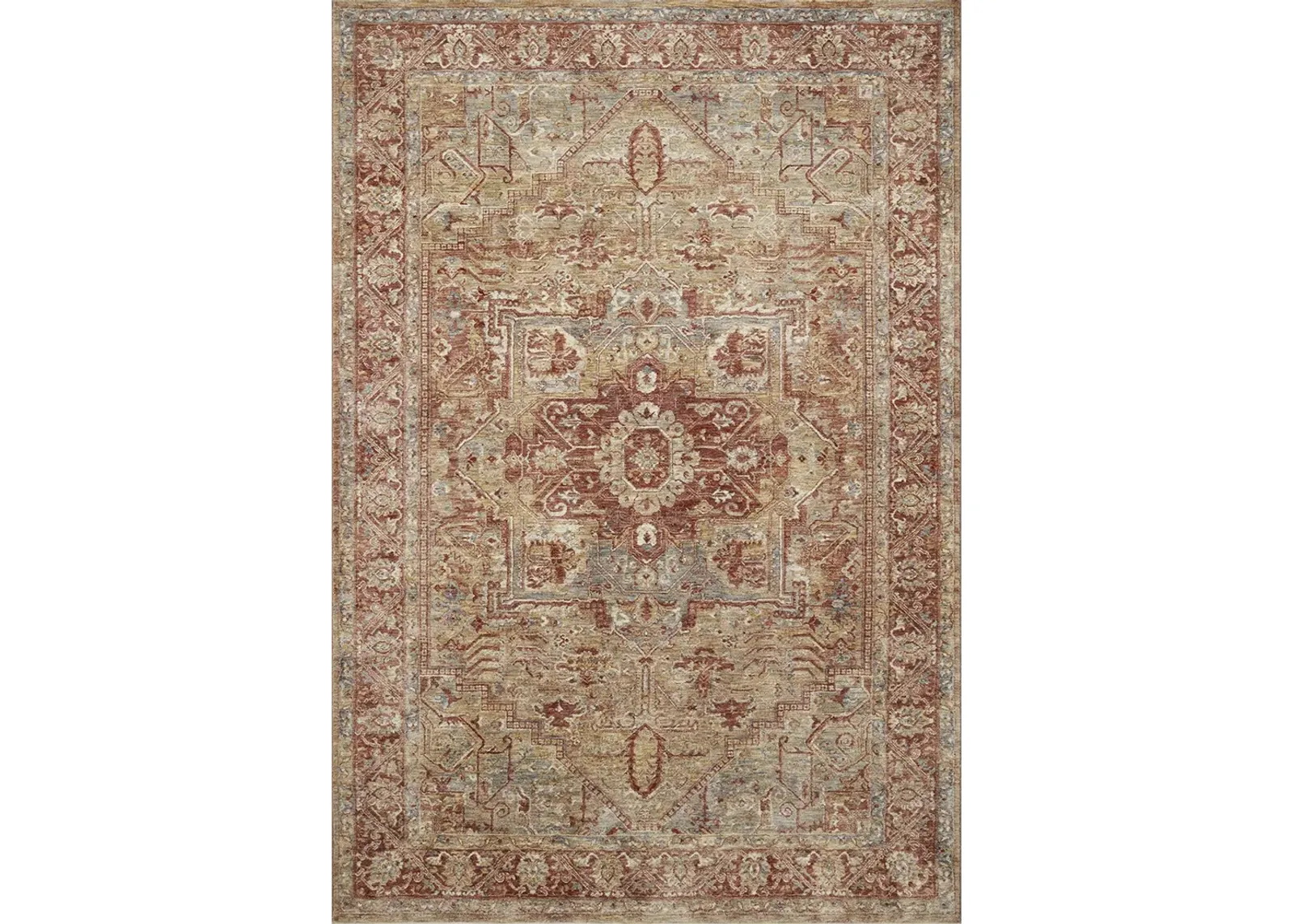 Gaia GAA01 Gold/Brick 6'7" x 9'10" Rug