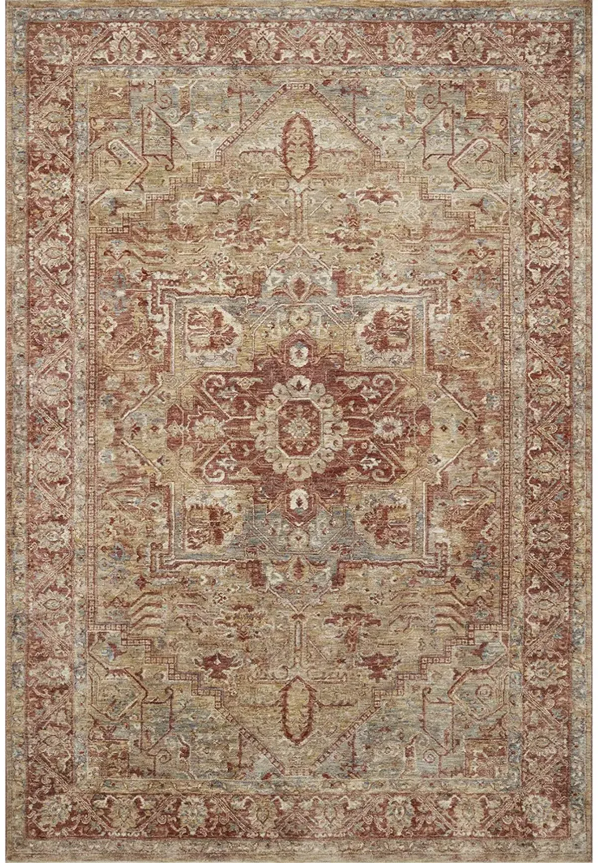 Gaia GAA01 Gold/Brick 6'7" x 9'10" Rug