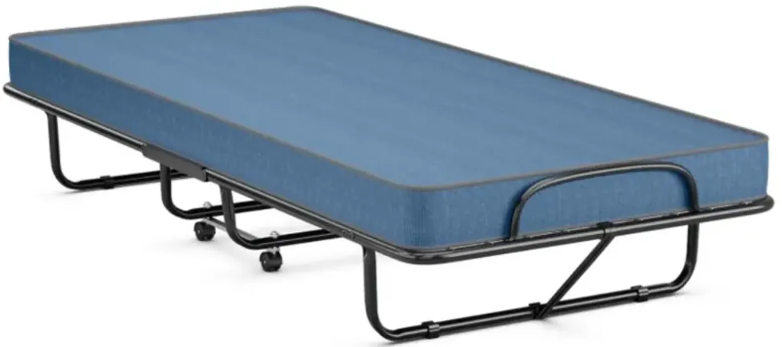 Hivvago Rollaway Guest Bed with Sturdy Steel Frame and Memory Foam Mattress Made in Italy