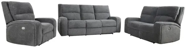 Parker Living Polaris - Bizmark Grey Power Reclining Sofa Loveseat and Recliner