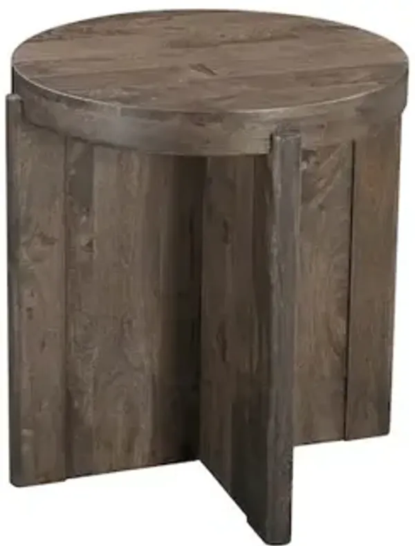Taran Designs Adrien Round Solid Wood End Table
