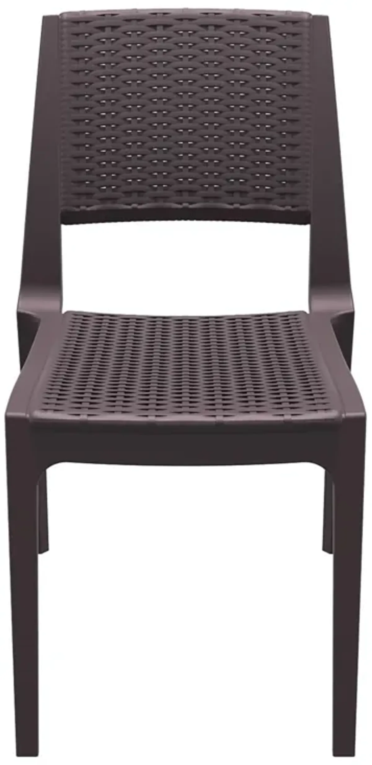 34" Gray Outdoor Patio Wickerlook Dining Chair