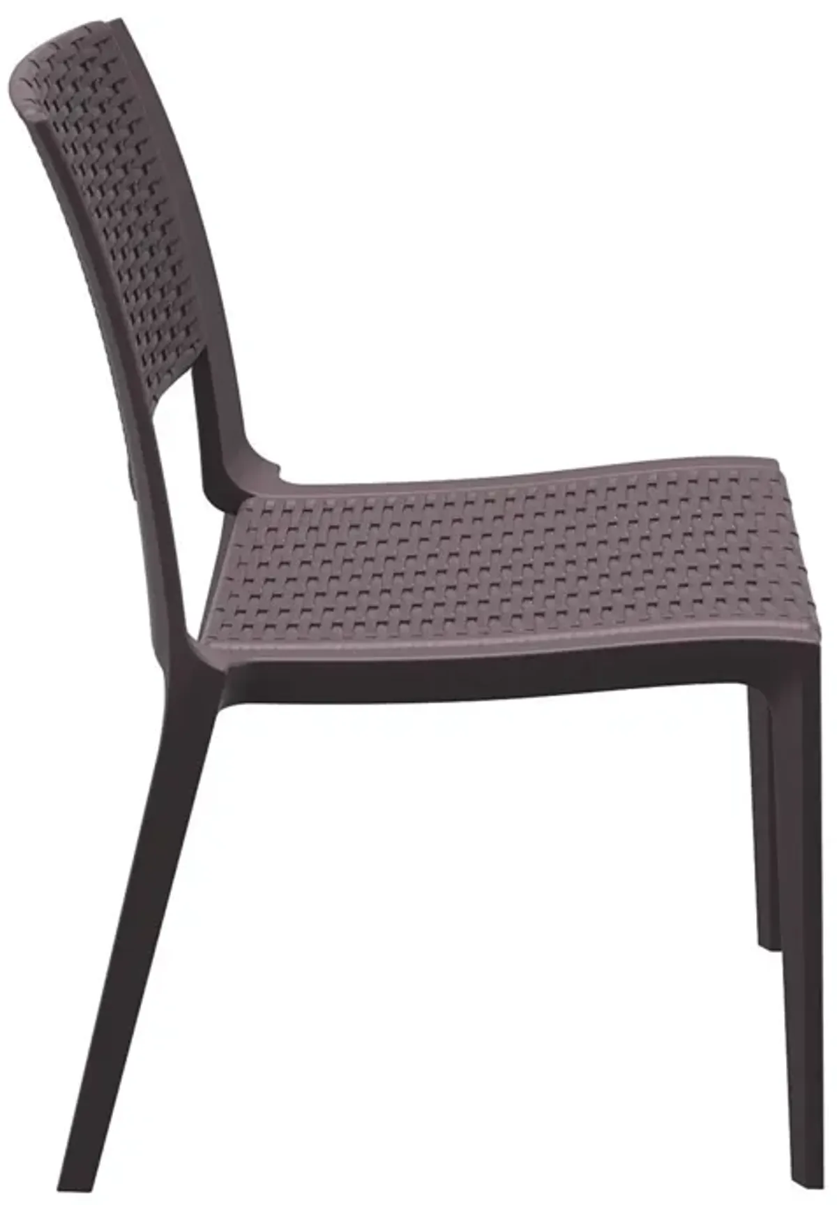 34" Gray Outdoor Patio Wickerlook Dining Chair