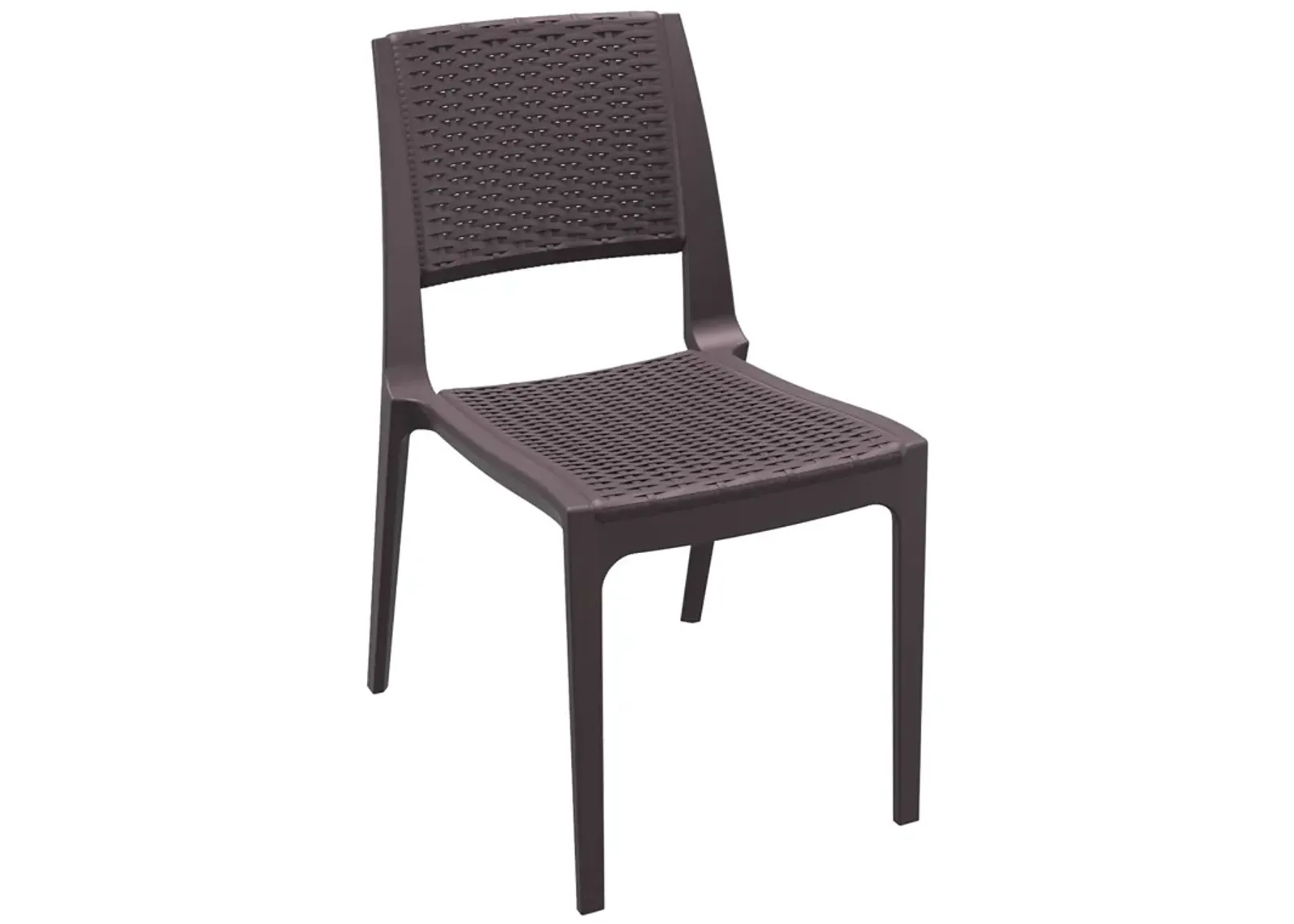 34" Gray Outdoor Patio Wickerlook Dining Chair