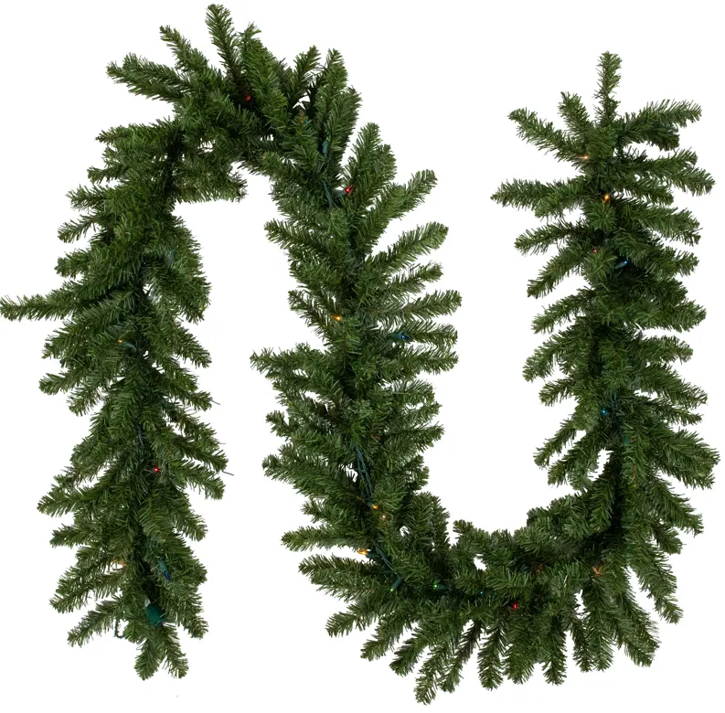 9' x 12" Pre-Lit Canadian Pine Artificial Christmas Garland  Multicolor Lights