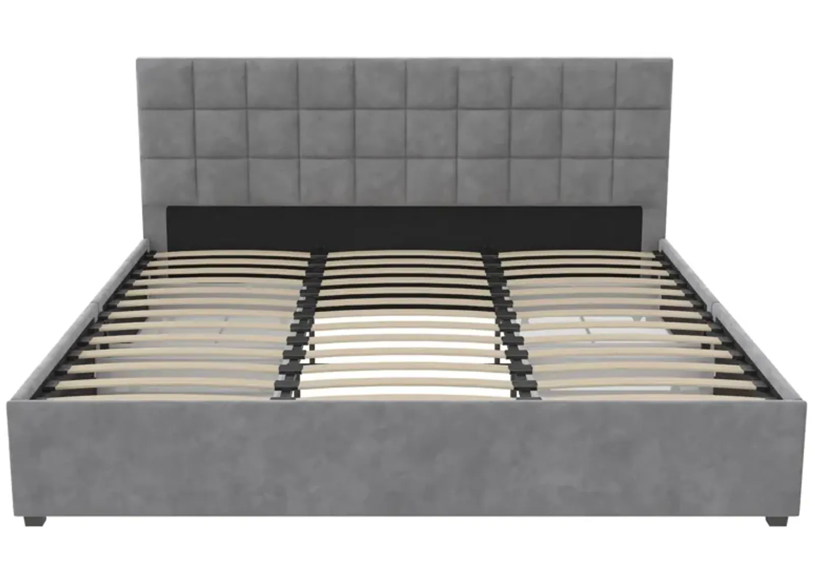 CosmoLiving Serena Upholstered Bed with Drawers, Bedroom Storage