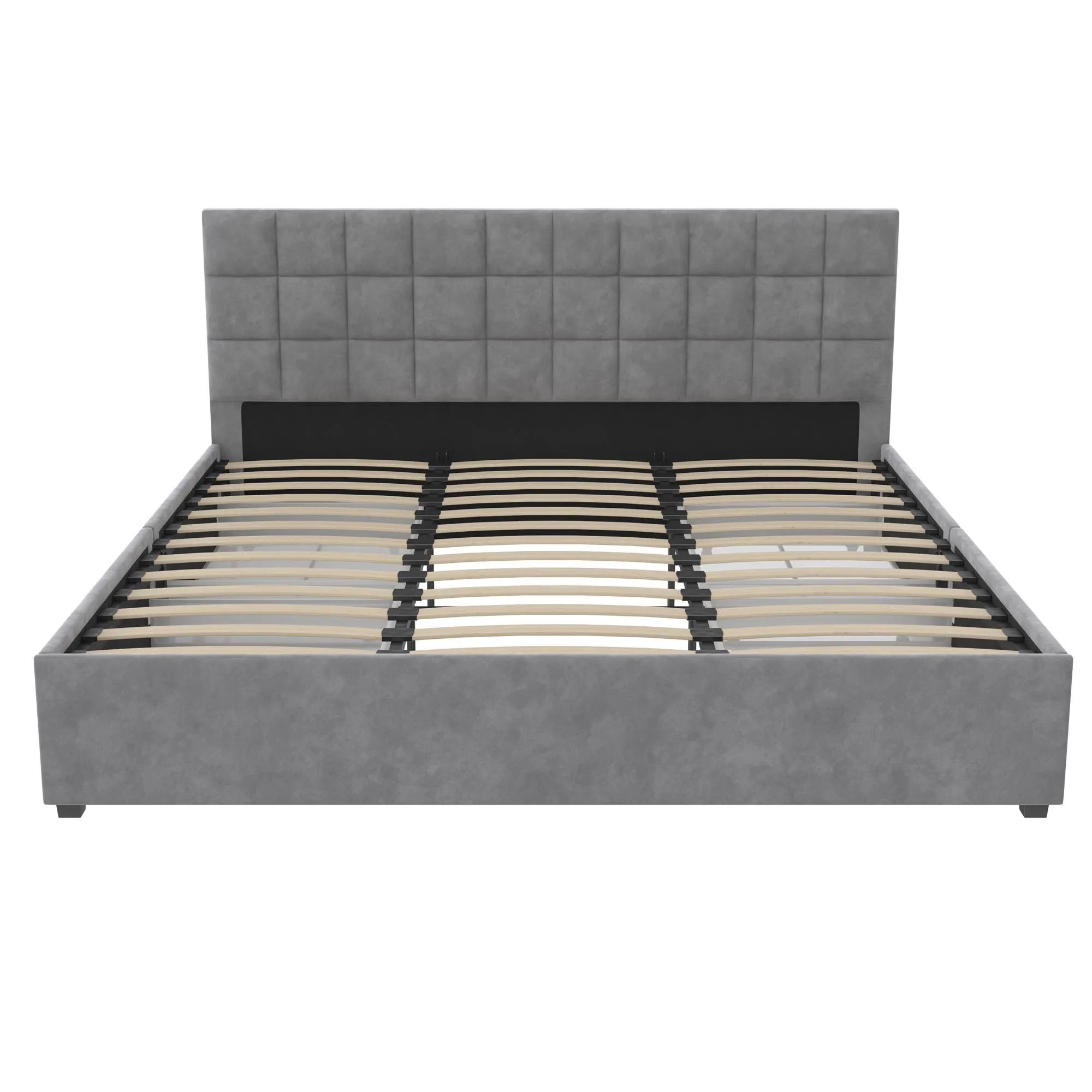 CosmoLiving Serena Upholstered Bed with Drawers, Bedroom Storage