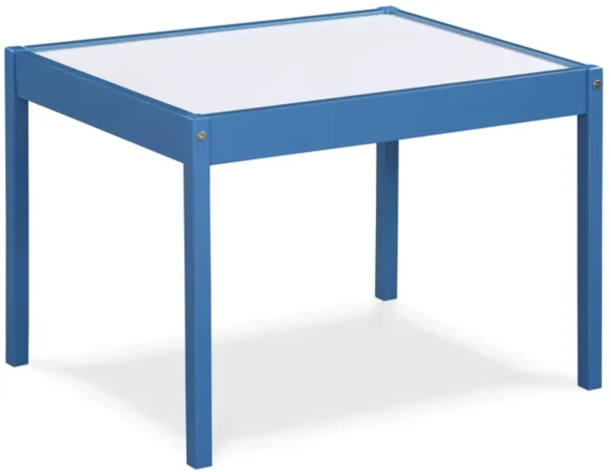 Gibson 3-Piece Dry Erase Kids Table & Chair Set, Dark Blue