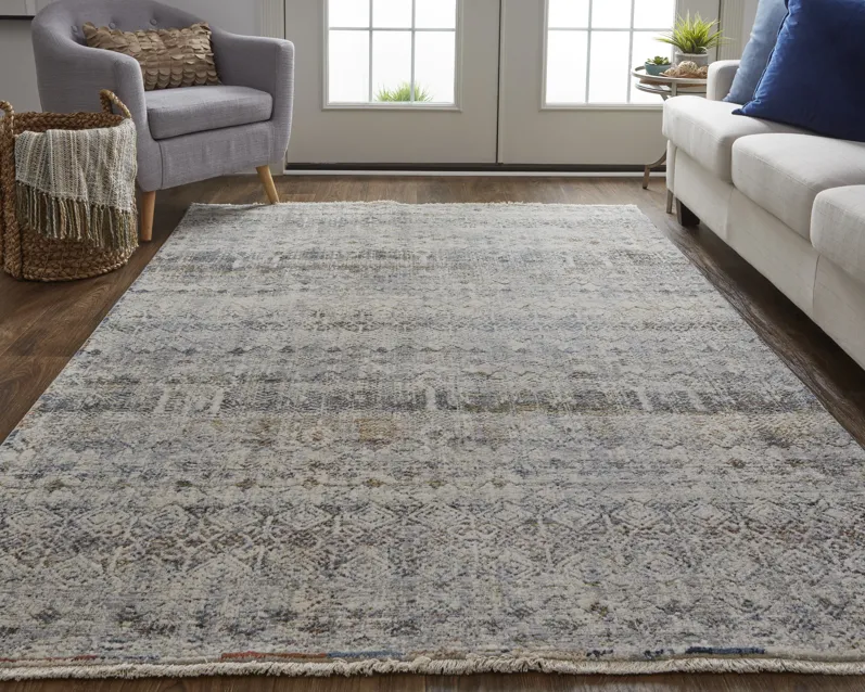 Kaia 39GLF Tan/Ivory/Blue 2' x 3' Rug