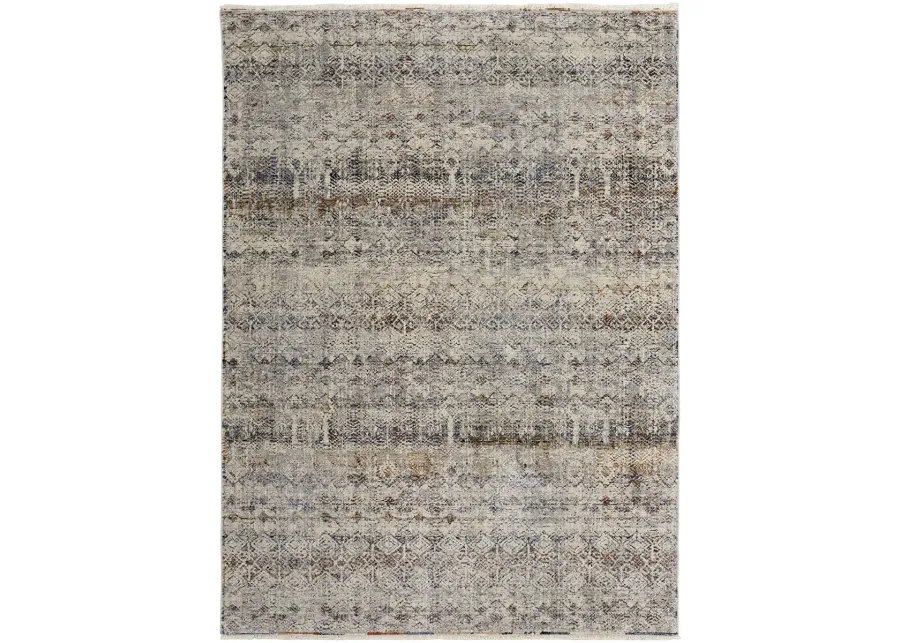 Kaia 39GLF Tan/Ivory/Blue 2' x 3' Rug