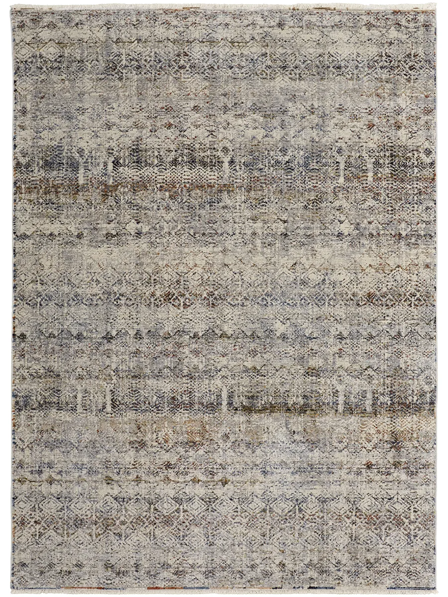 Kaia 39GLF Tan/Ivory/Blue 2' x 3' Rug