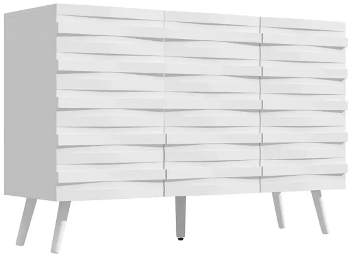 FUFU&GAGA Modern Storage Cabinet with 2 Adjustable Shelves, Solid Wood Legs & Embossed Laminate Finish