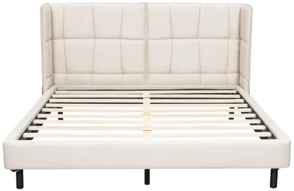 Merax U-Shaped Headboard  Platform Bed with LED Lights