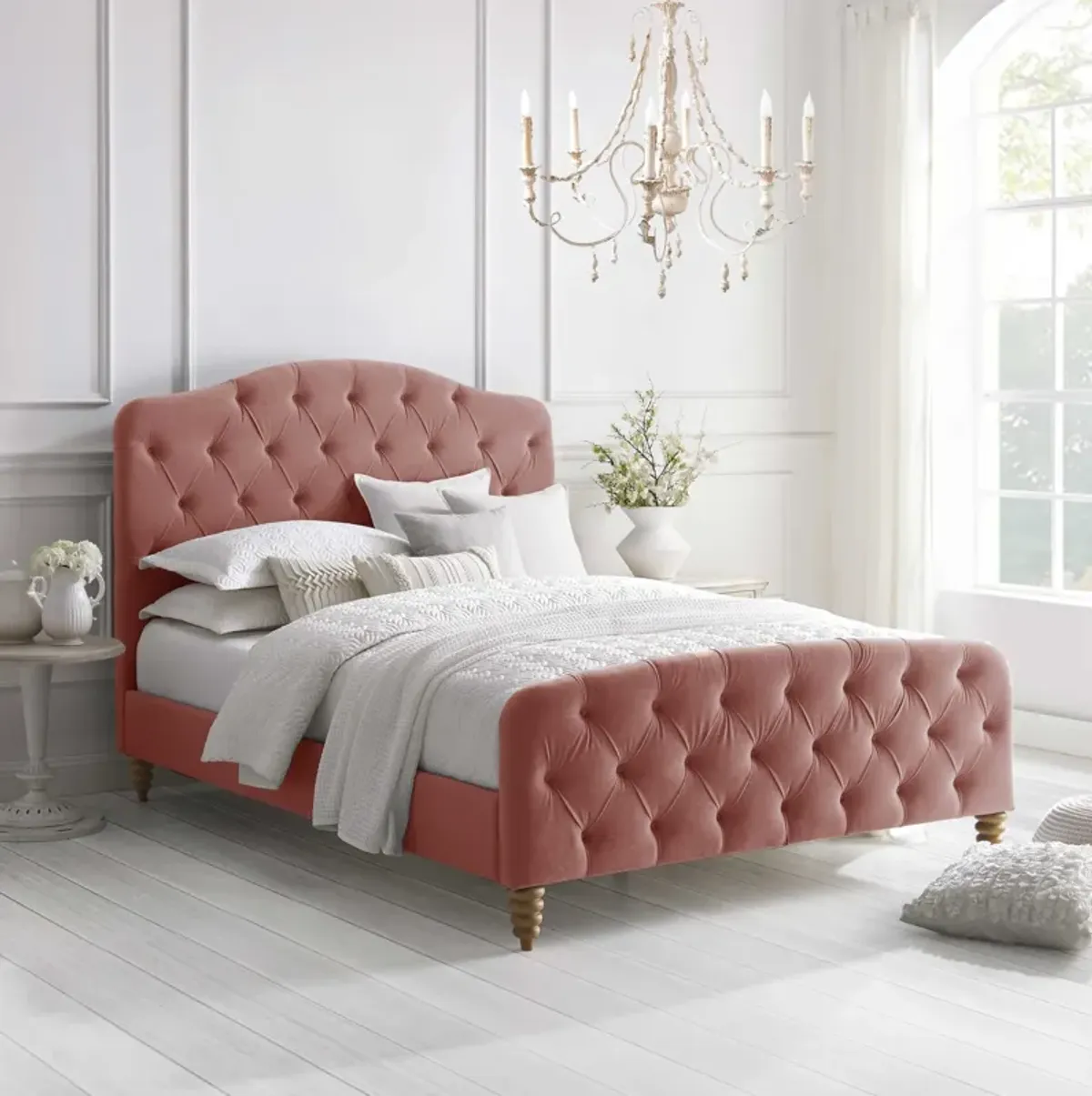 Rustic Manor Katerina Velvet Platform Bed