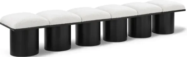 Meridian Furniture Pavilion Cream Boucle Fabric Bench