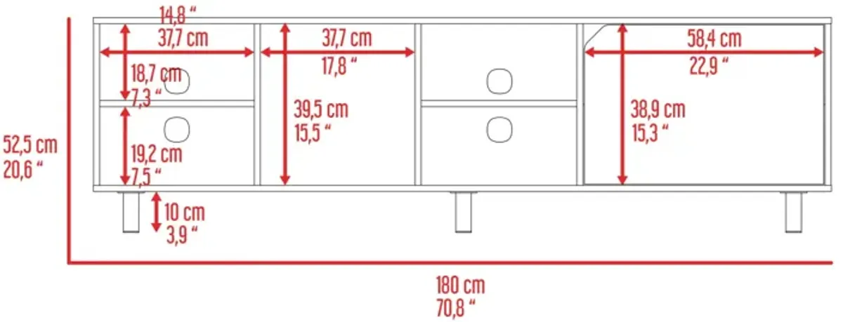 Harwich 5-Shelf TV Stand White