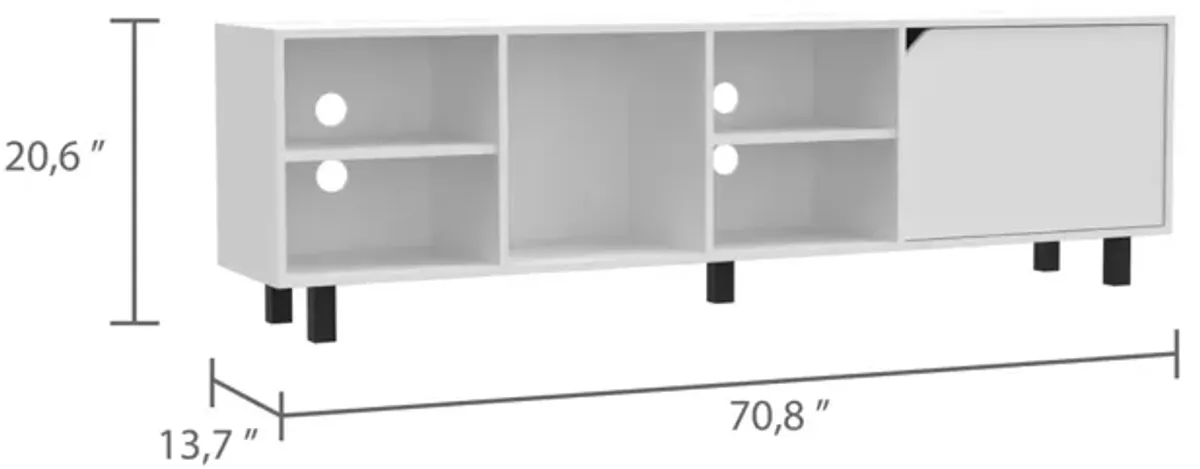 Harwich 5-Shelf TV Stand White