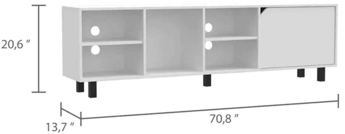 Harwich 5-Shelf TV Stand White