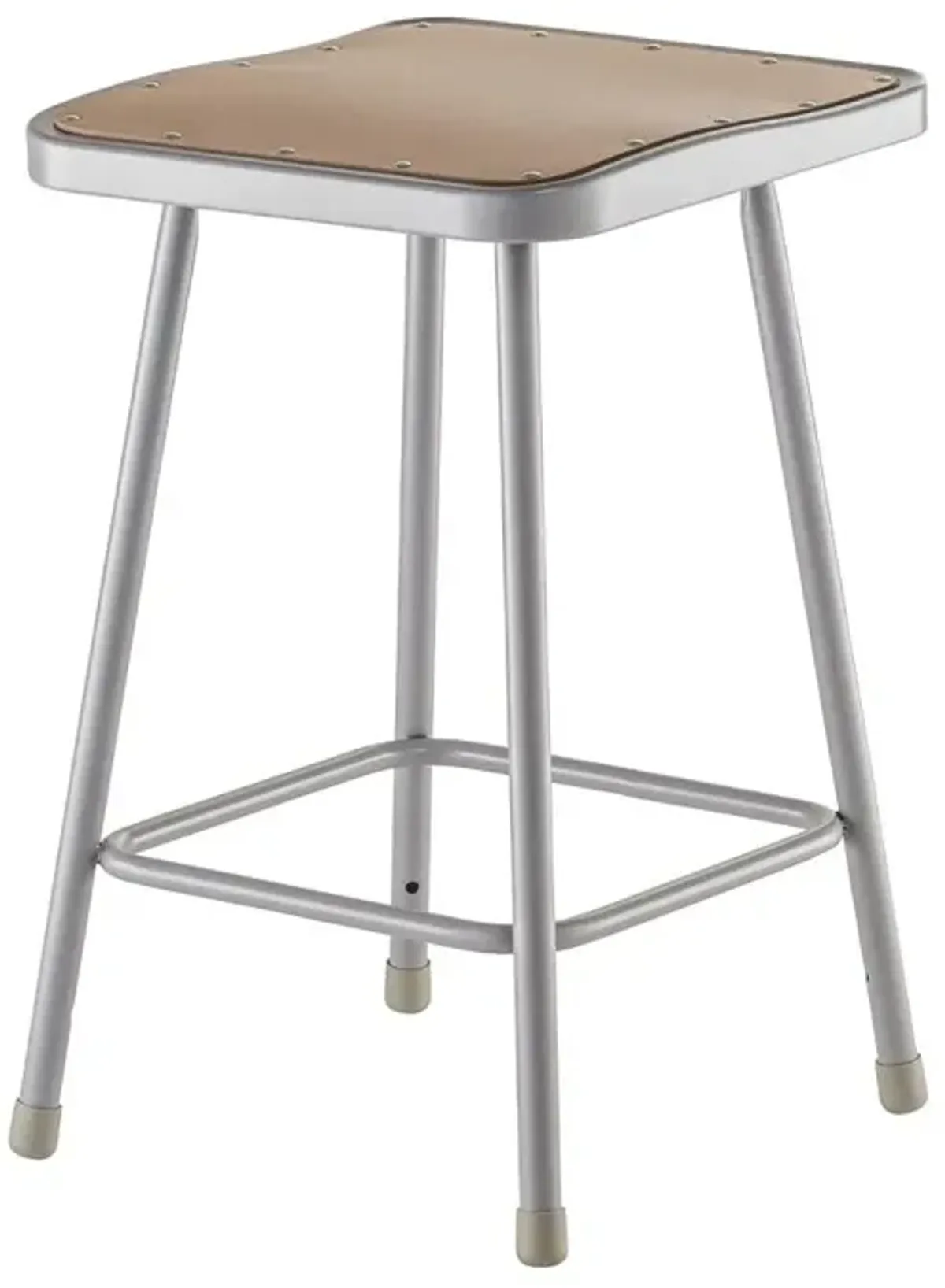 NPS® 24" Heavy Duty Square Seat Steel Stool, Grey