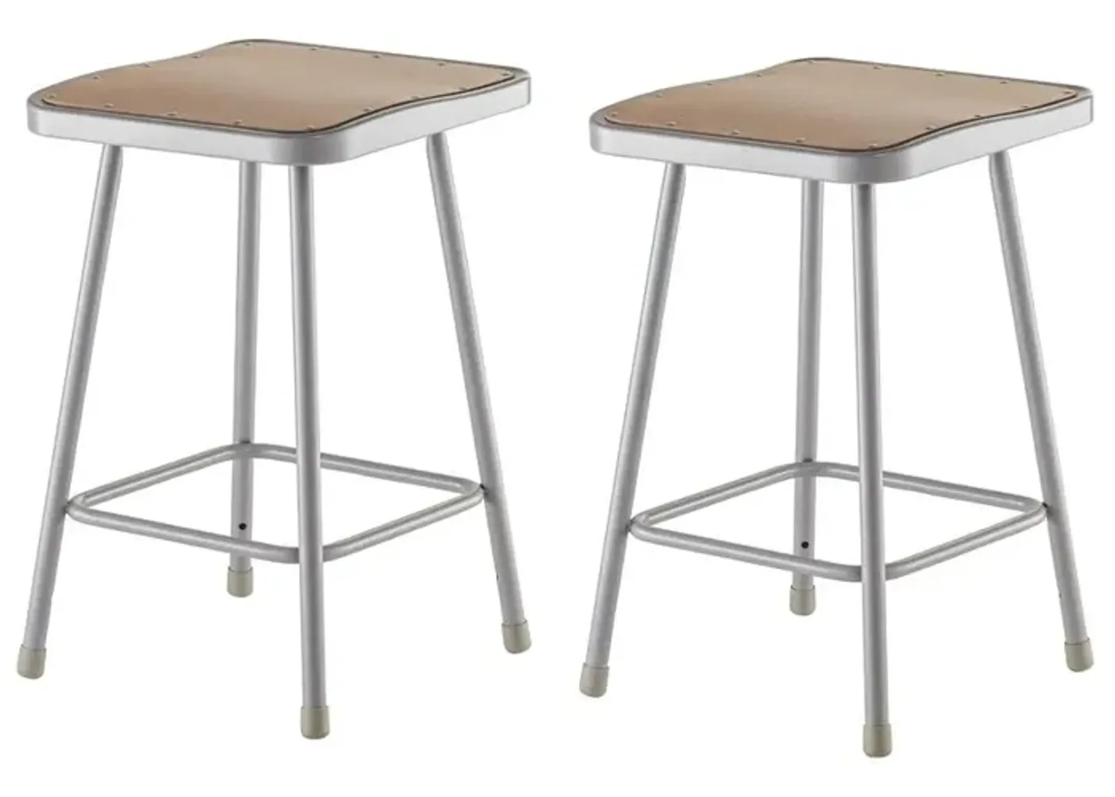 NPS® 24" Heavy Duty Square Seat Steel Stool, Grey