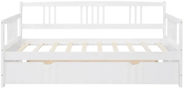 Streamdale Twin Size Daybed Wood Bed With Twin Size Trundle