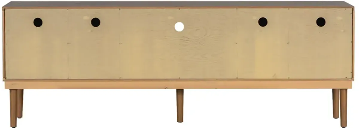 Merax Side Cabinet TV Stand with Sliding Doors