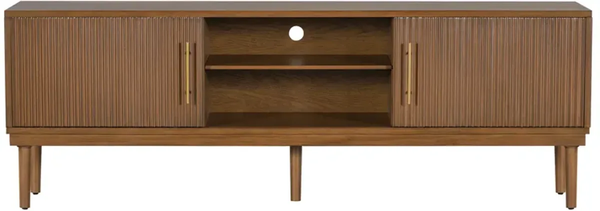 Merax Side Cabinet TV Stand with Sliding Doors