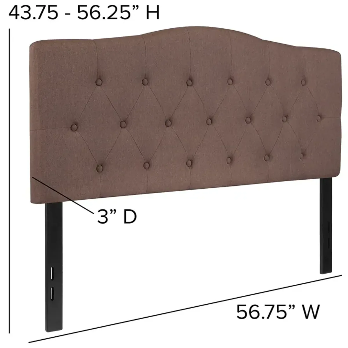 Flash Furniture Cambridge Tufted Upholstered Full Size Headboard in Camel Fabric