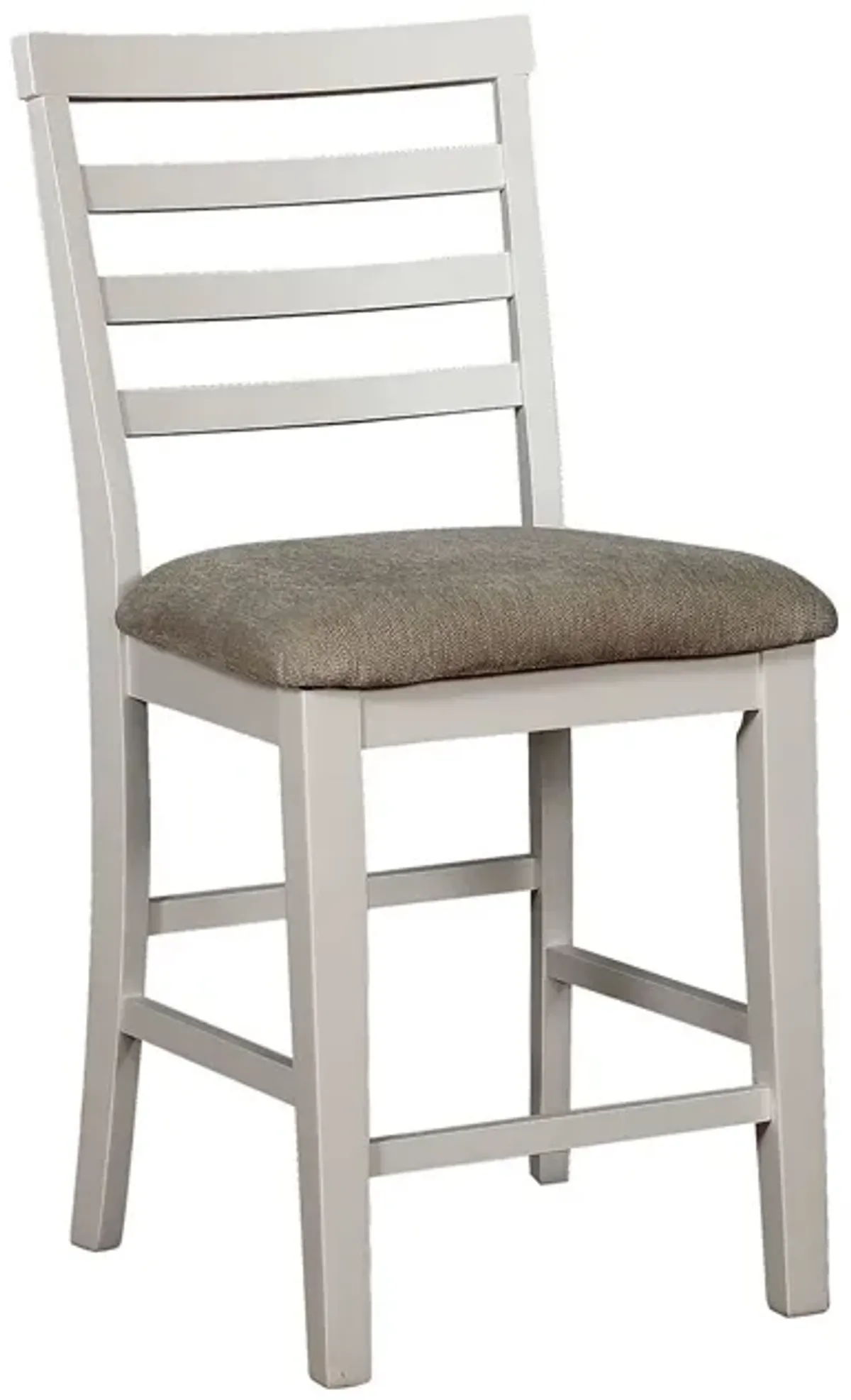 Wooden Counter Height Dining Side Chairs, Set of 2, White and Beige-Benzara