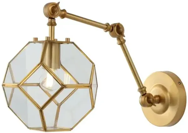 Honeycomb 1-Light Modern Contemporary Arm-Adjustable Iron/Glass LED Sconce