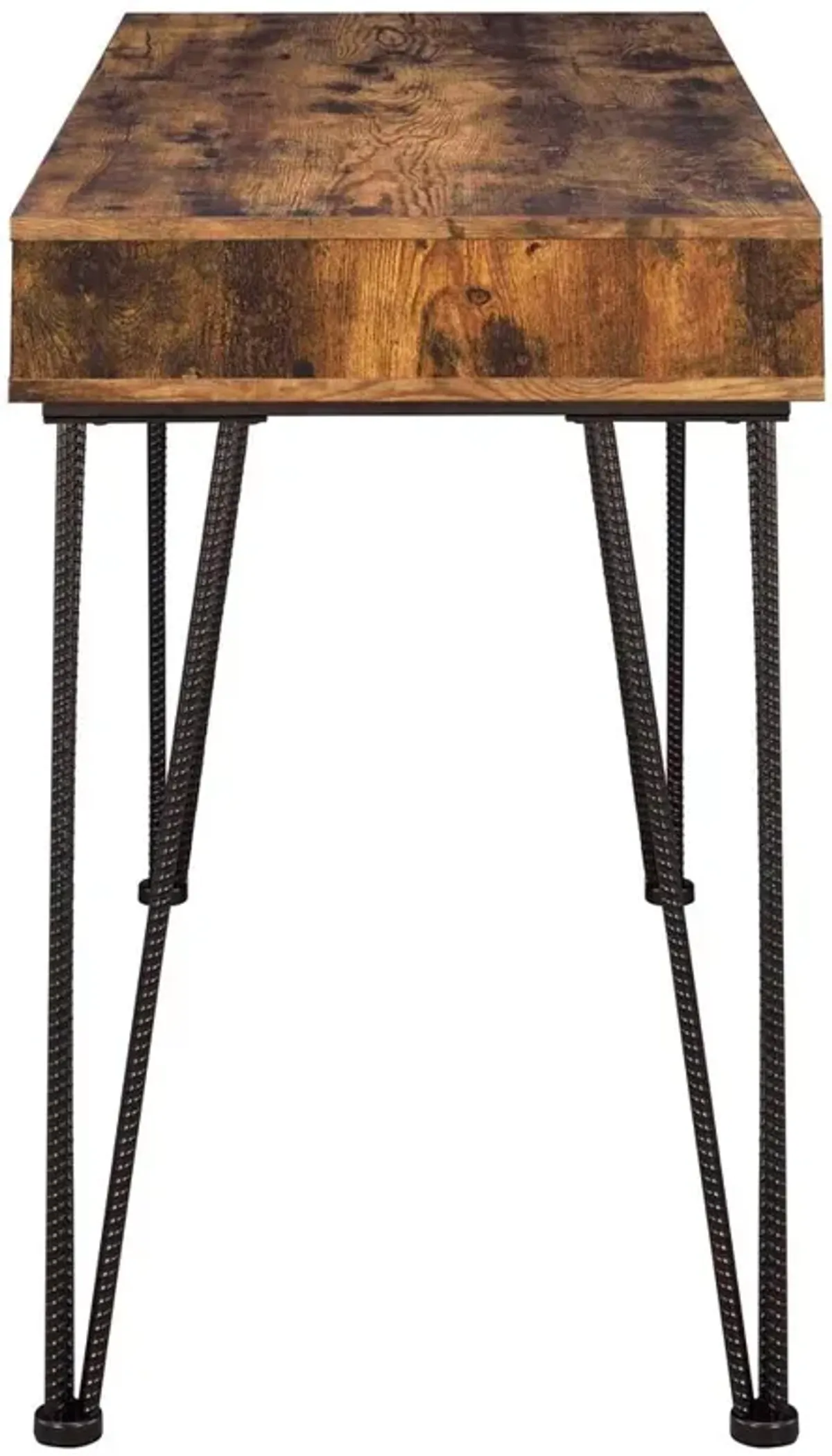 Olvera 1-drawer Writing Desk Antique Nutmeg and Dark Bronze