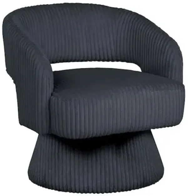 Best Quality Furniture Dark Grey Velvet Swivel Accent Barrel Chair