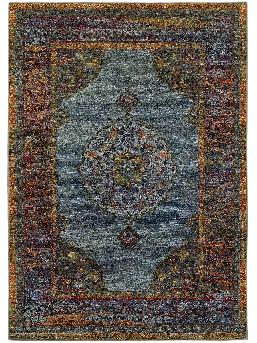 Andorra 6'7" x 9'6" Blue Rug