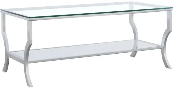 Coaster Co. of America Saide Rectangular Glass Top Coffee Table Chrome