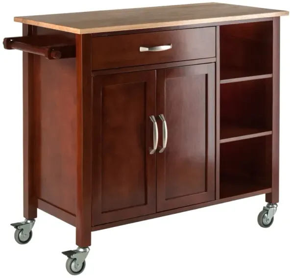Mabel Kitchen Cart Walnut/Natural