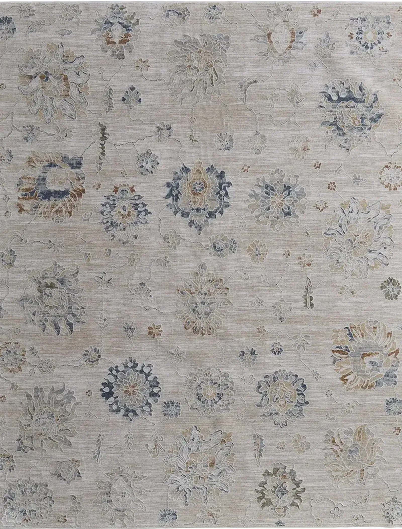 Pasha 39M9F 6'7" x 9'6" Taupe/Ivory/Blue Rug