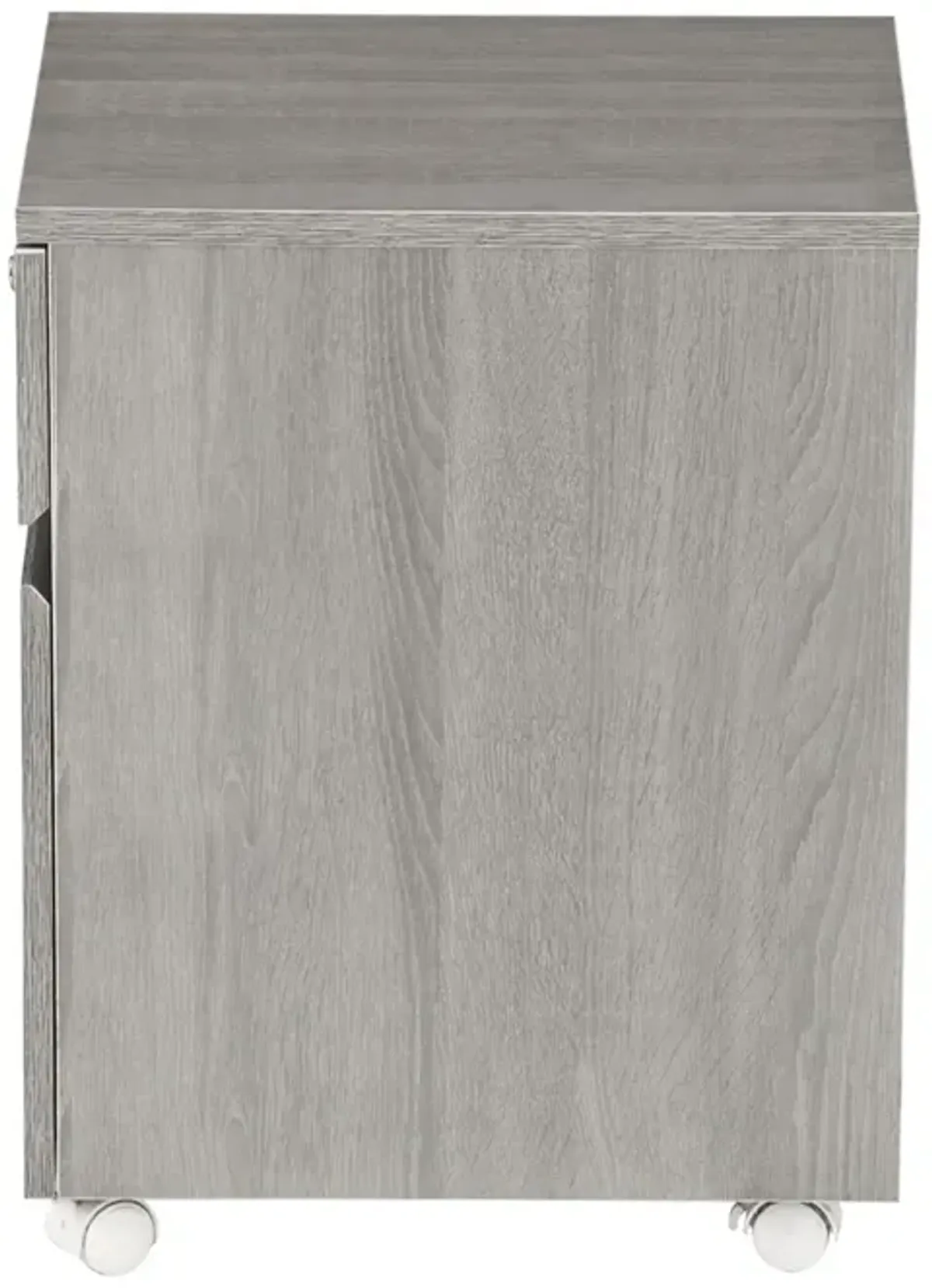 Rolling Two Drawer Vertical Filing Cabinet with Lock and Storage, Grey