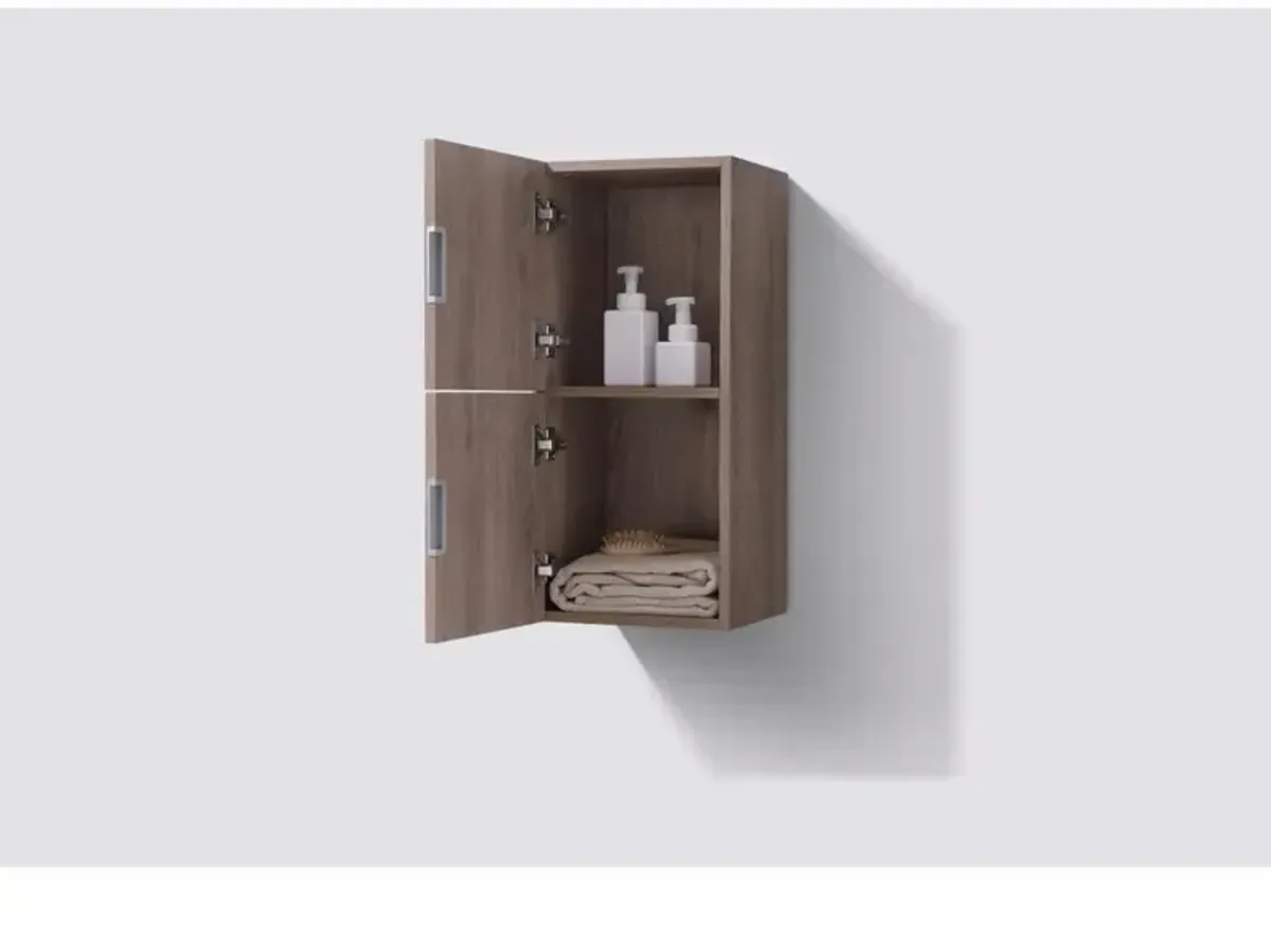 Kubebath 14 Wide by 24 High Linen Side Cabinet With One Door in Butternut Wood Finish